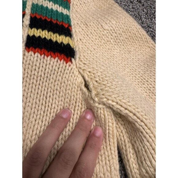 Vintage Cowichan Knit Style Multicolored Zip Up Sweater - Picture 6 of 11